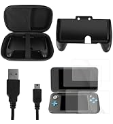 JDGPOKOO 5 in 1 Accessories Kit for Nintendo New 2DS XL/LL, Carrying Case for New 2DS XL/LL, Hand...