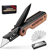 WORKPRO 2-in-1 Folding Knife/Utility Knife - Gifts for Dad, Quick-Change Box Cutter with Belt Cli...
