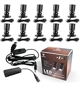 FOROUREYES 10 Lights Dimmable LED Cabinet Lights USB 5V Downlight for Model Display Counter Wine ...