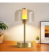 AIHYING Gold Night Light,Dimmable Touch Lamp for Bedroom,Portable Cordless Table Bedside Lamp 400...