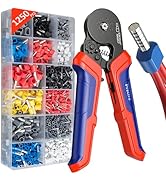 Preciva Ferrule Crimping Tool Kit, Octagonal Crimping Pliers with 1250PCS Single &amp; Twin Ferrules ...