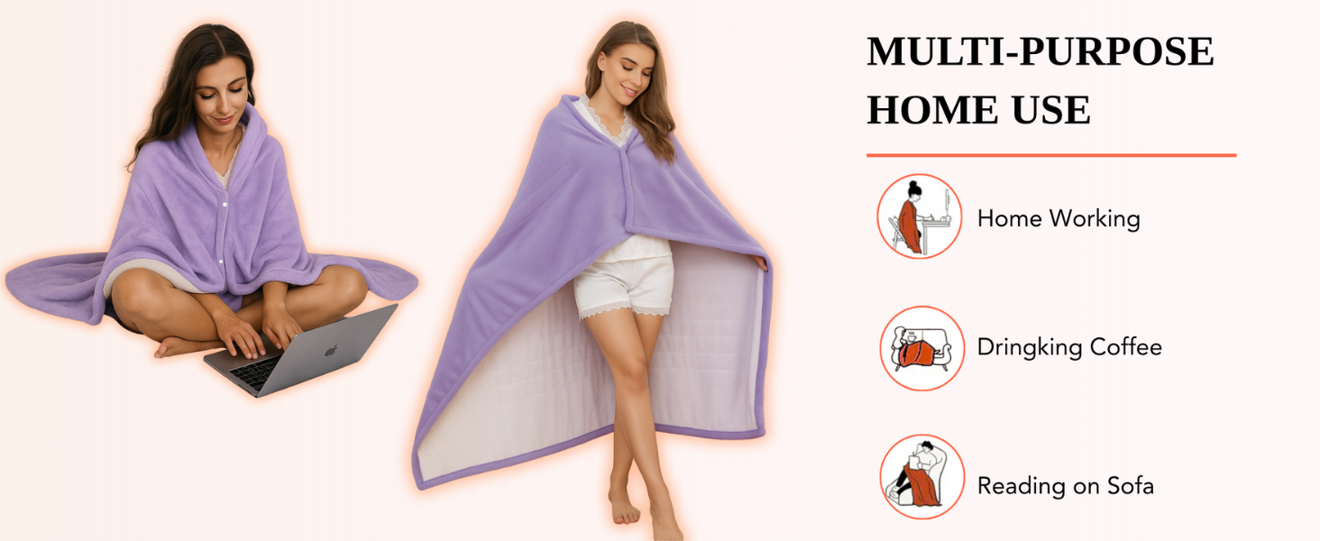 purple heated throw blanket
