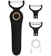 3-in-1 Electric Peeler | Auto Blade for Fruits/Vegetables | 3 Interchangeable Blades | Type-C Cha...