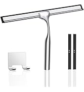10" All-Purpose Shower Squeegee with Adhesive Hook and Replacement Blade for Cleaning Bathroom Gl...