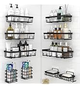 Liuoud 10 Pack Shower Caddy Organizer Rack Shelf for Inside Shower, Self Adhesive Wall Storage Ba...