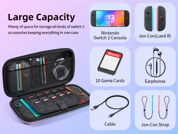 Switch 2 Carry Case Compatible with Nintendo Switch 2 Console