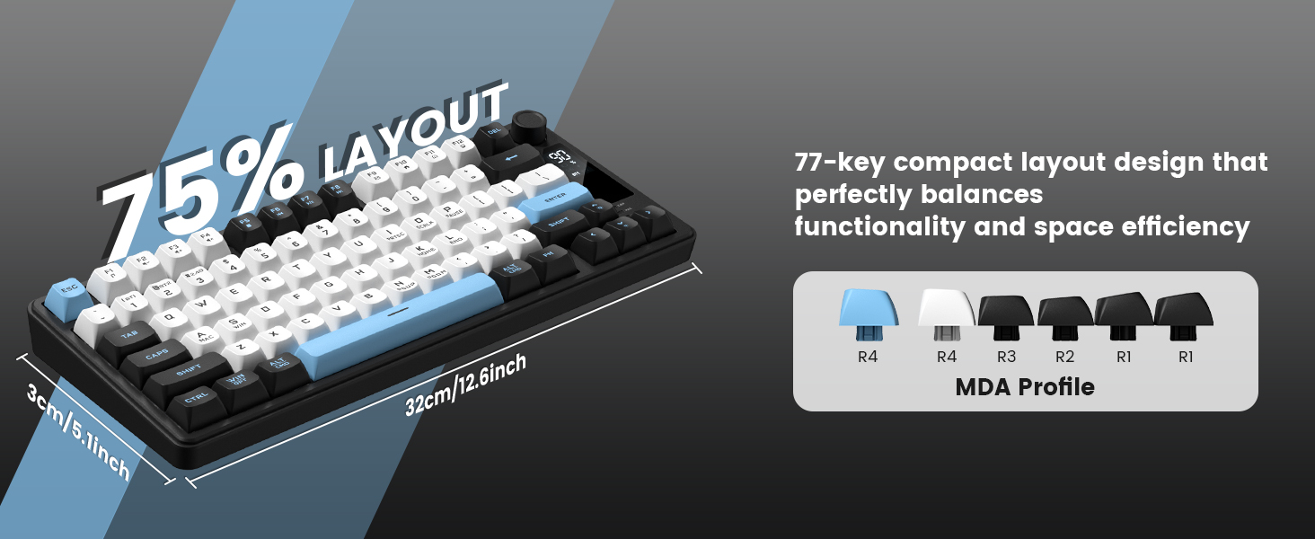 womier wireless mechanical keyboard 75% Keyboard Layout