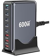 600W Fast USB C GaN ? Pro Charger Block,8 Port Charging Station,Dual 140W PD3.1 PPS Fast Charging...