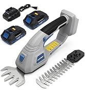 LUXTER 20V Cordless Electric Hedge Trimmer 2 in 1 Handheld Grass Shear &amp; Shrubbery Trimmer Handhe...