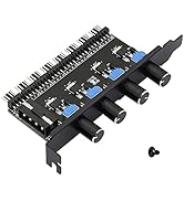 SinLoon 4 Knob Cooling Fan Speed Controller PC 8 Channels Fan Hub for CPU Case HDD VGA PWM Fan PC...