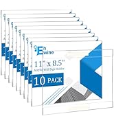 EHWINE 10 Pack 11 x 8.5 Wall Mount Acrylic Sign Holder, Horizontal Wall Signs Photo Menu Flyer Di...