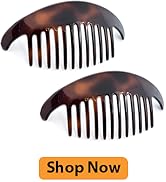 Camila Paris CP2430-2 French Hair Side Combs Tortoise Shell Interlocking Combs