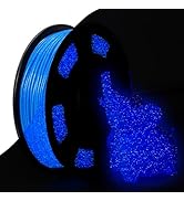 Tecsonar 3D Printer Filament 1.75mm Glow in The Dark Shiny Firefly Blue PLA Filament for 3D Print...
