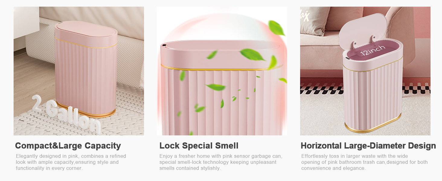pink garbage can
