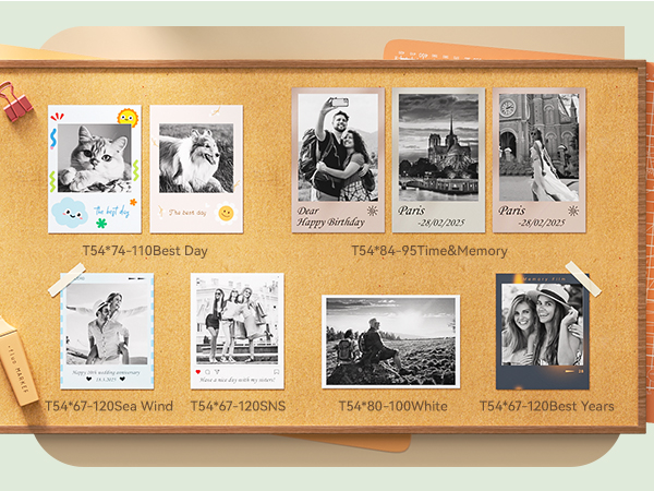 variety of photo labels are available