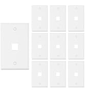 VCE 1-Port Keystone Wall Plate UL Listed (10 Pack), Single Gang Wall Plates for RJ45 Keystone Jac...
