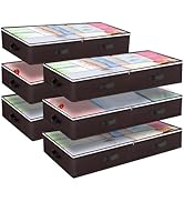 Budding Joy 6 Pack 90L Under bed Storage Containers Organizer Large Capacity Underbed Clothes Sto...