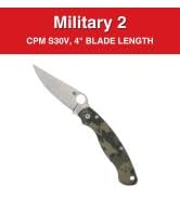 Spyderco Knives Military 2 C36GCMO2 Camo G-10 and S30V Stainless Pocket Knife