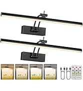 Percantis Battery Operated Wall Light for Living Room Picture Light for Wall Set of 2, 4800 mAh, ...