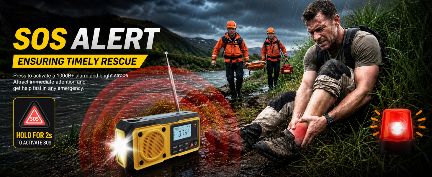 emergency radio; weather radio; hand crank radio; NOAA weather radio; emergency weather radio