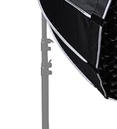 RALENO 35.4"/90cm Parabolic Softbox with Bowens Mount, Honeycomb Grid, Carrying Case Quick Setup ...