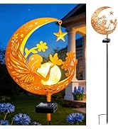 ZNYCYE Solar Lights Outdoor Decorative Moon Angel Solar Stake Lights Pathway Lights, Birthday Gif...