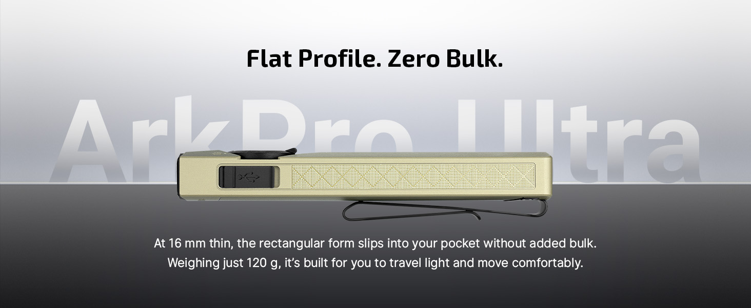Flat and slim flashlight with a sturdy structure for men