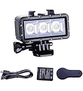 Suptig Diving Light - Waterproof Underwater Light for Gopro Hero 13/12/11/10/9/8/7/6/5/4/3/3+/Ses...