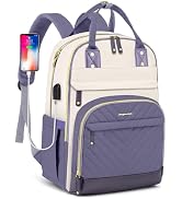 Laptop Backpack for Women Teen Girls: 15.6 inch School Backpack with USB Charger Waterproof Colle...