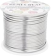 BENECREAT 12 Gauge 100FT Silver Aluminum Wire Anodized Jewelry Craft Wire Beading Floral Making B...