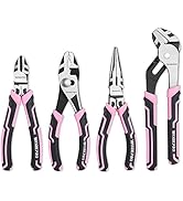 WORKPRO 4-Piece Pliers Set, Premium CR-V Construction Pliers Tool Sets Including Long Nose, Diago...
