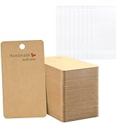 joycraft 100Pcs Earring Display Cards with Bags, 2x3.5 inch Earring Display Holder Cards, Brown H...