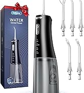 Onlyone Water Dental Flosser, 300ML Portable Oral Irrigator for Teeth, 4 Modes and 5 Jet Tips,Rec...
