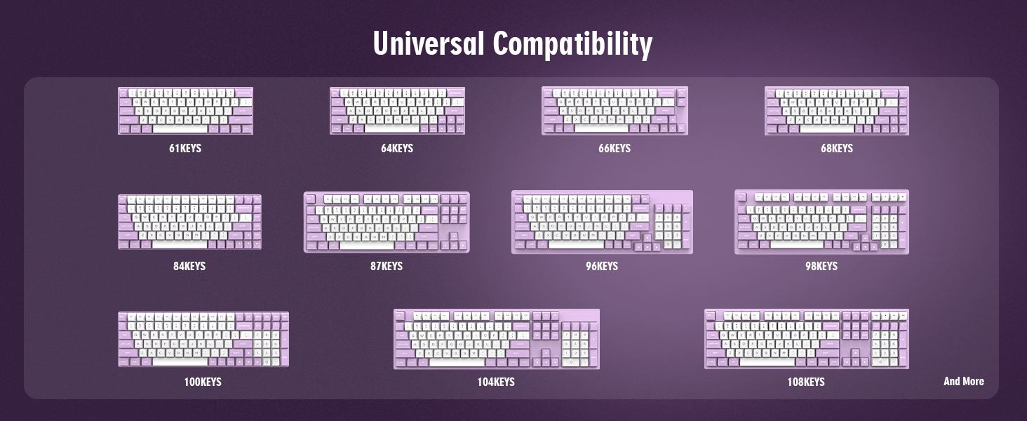 189 keys pbt double shot keycaps