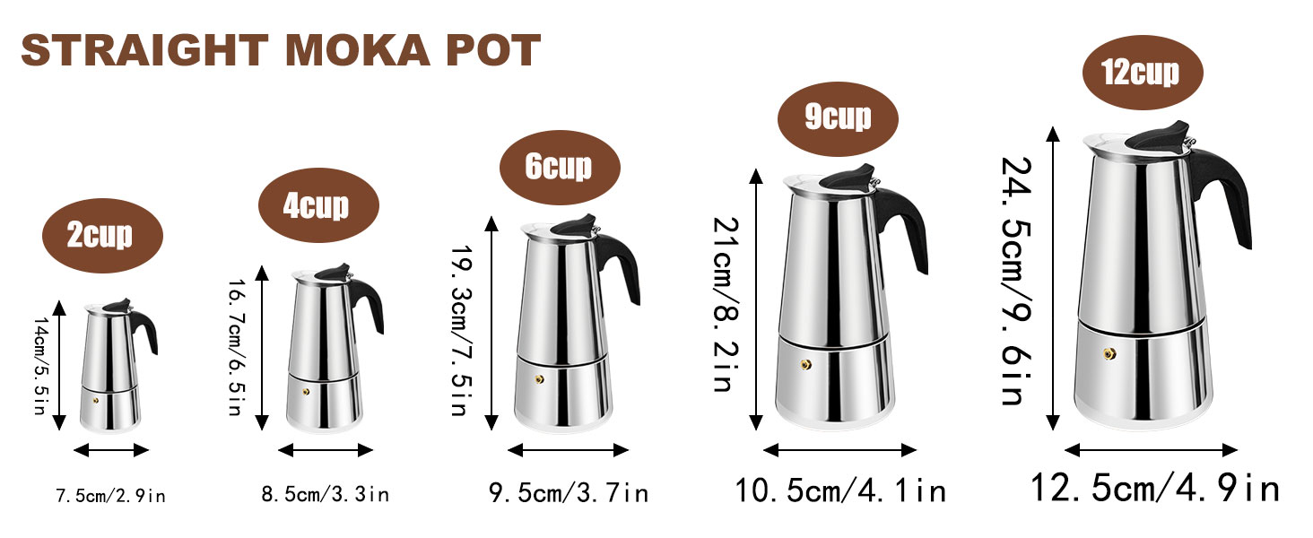 A Variety Of Mocha Pots To Choose From: