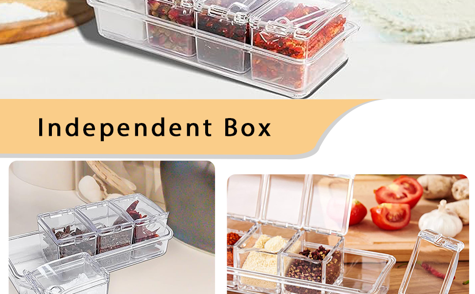 Seasoning Containers; Condiment Containers; Spice Containers; Condiment Caddy; Spice Box;