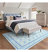 GENIMO Area Rugs 5X7 for Living Room Bedroom, Machine Washable Non Slip Flower Bow Rug, Low Pile ...