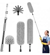 IDEATECH Cobweb Duster Kit with Extension Pole, High Ceiling Cleaning Duster with 110-Inch Reach,...