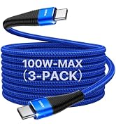 USB C to USB C Cable 100W Fast Charging [3Pack 3FT], C to C Cable Type C Charger Fast Charging, D...