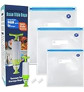 Daarcin 3 Size 40pcs Sous Vide Bags BPA Free Reusable Vacuum Sealer Bags Kit Keep Food Flesh with...