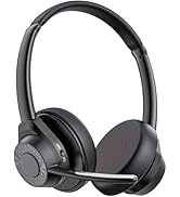 CPTEA Bluetooth Headset, Wireless Bluetooth V5.4 Headphones with Microphone, Noise Canceling Mult...