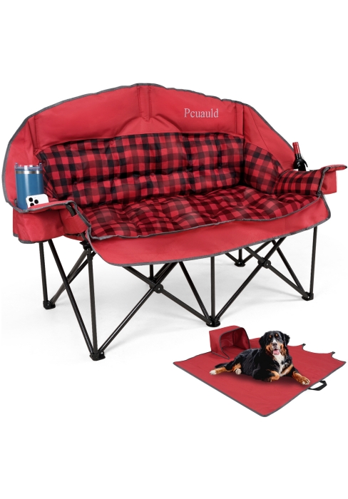 Double camping chair red