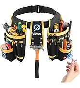VEVOR Tool Belt, Magnetic Tool Pouch for Men, 28 Pockets Heavy Duty Adjustable Utility Belt Detac...