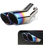 Arwrilt Dual Exhaust Tip, Stainless Steel Bending Muffler Exhaust with Bolt, 2.5" Inlet Dual Tail...