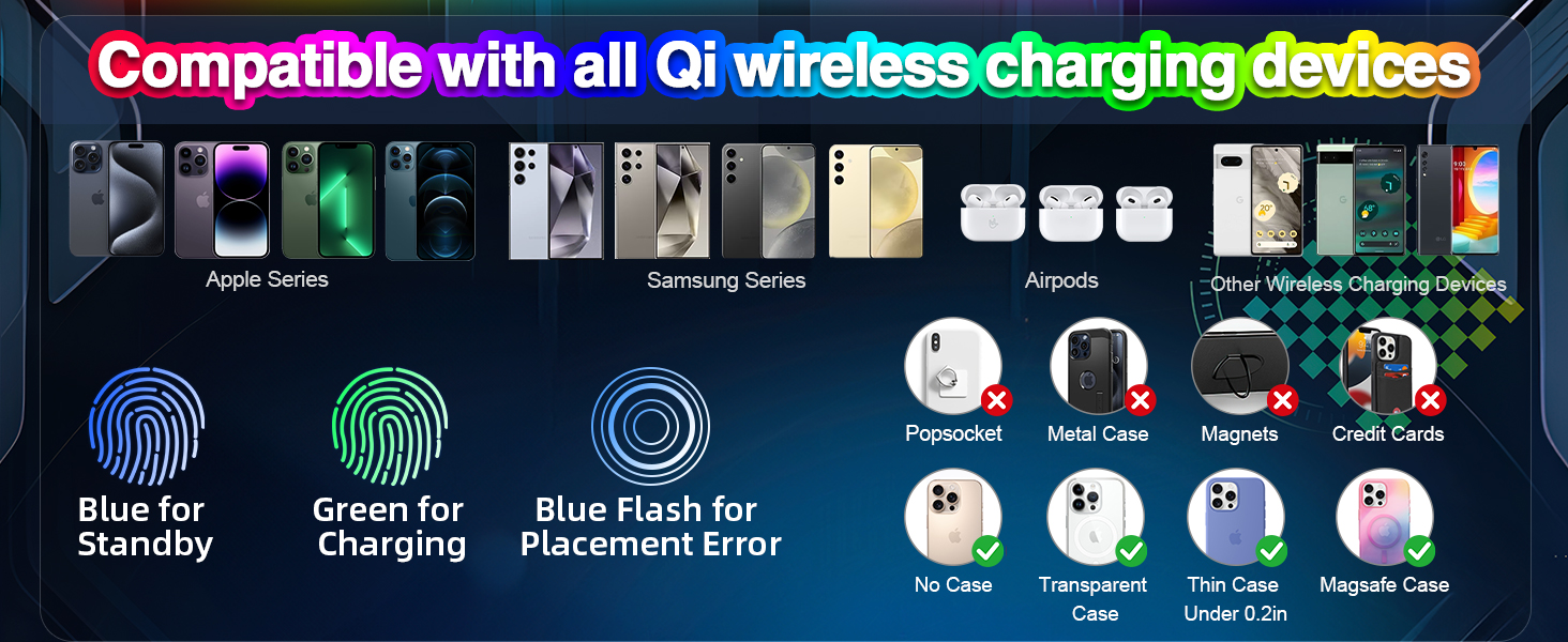 Mouse Pad Magnetic Wireless Charging