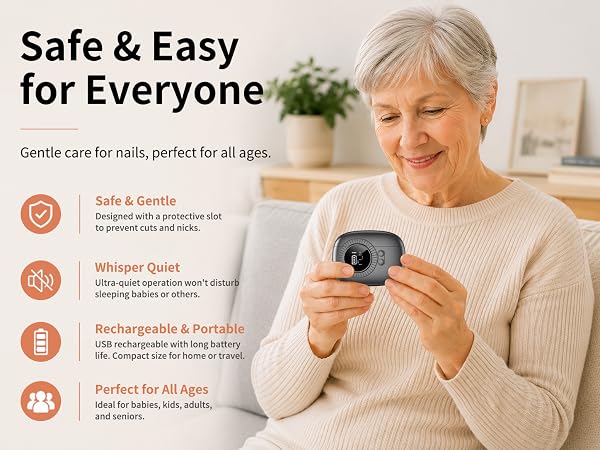 Safe and easy for every one. whisper quiet. rechargeable and portable. perfect for all ages