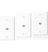 ZoeRax 3-Pack Ethernet Wall Plate Outlet, Single Gang Matte Keystone Wall Plate with RJ45 Keyston...