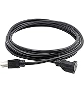 Clear Power 8 ft Indoor/Outdoor Extension Cord 16/3 SJTW, 3-Prong Grounded Plug, Black General Pu...
