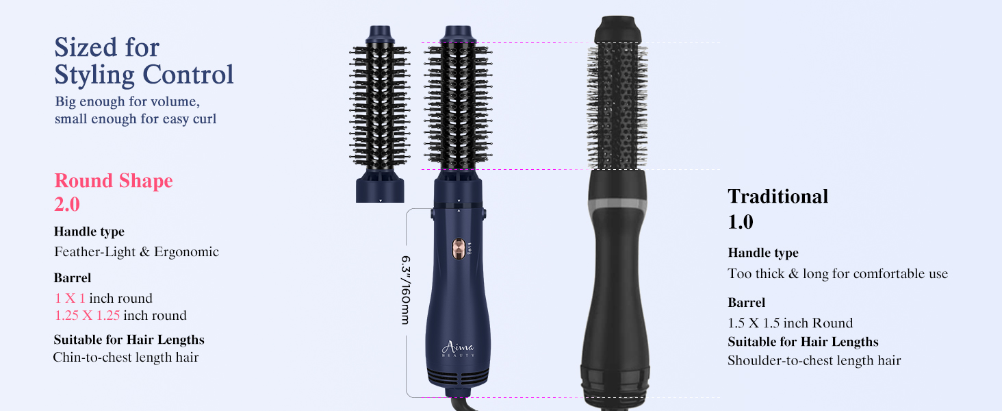 Sized for Styling Control, Interchangeable 1” &amp;amp; 1.25” Round Barrel