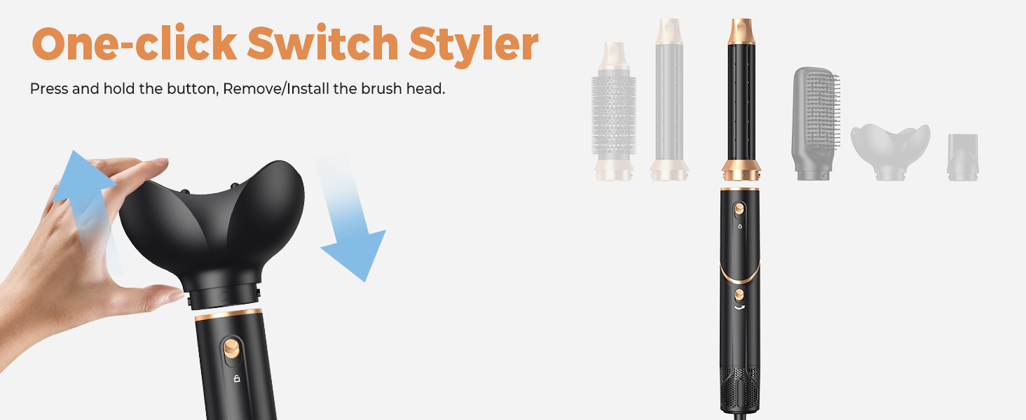Detachable blow dryer brush